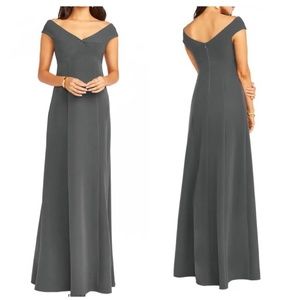 Show Me Your MuMu Zurich Knot Charcoal Gown Size Medium Wedding Formal Prom